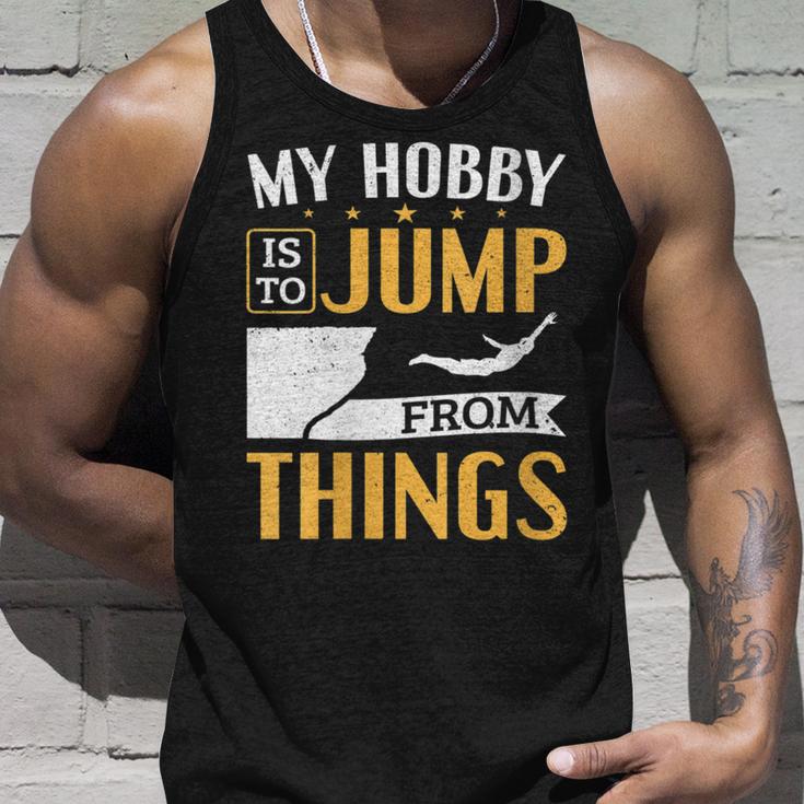 Damen Cliff Jump Mein Hobby Iston Dingen Zu Springen Klippenspringen Mit-Ausschnitt Tank Top Geschenke für Ihn