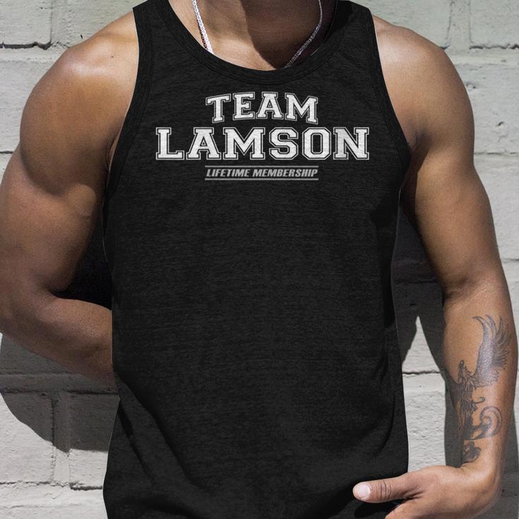 Damen Team Lamson Stolzer Familiennachname Nachname Geschenk Mit-Ausschnitt Tank Top Geschenke für Ihn