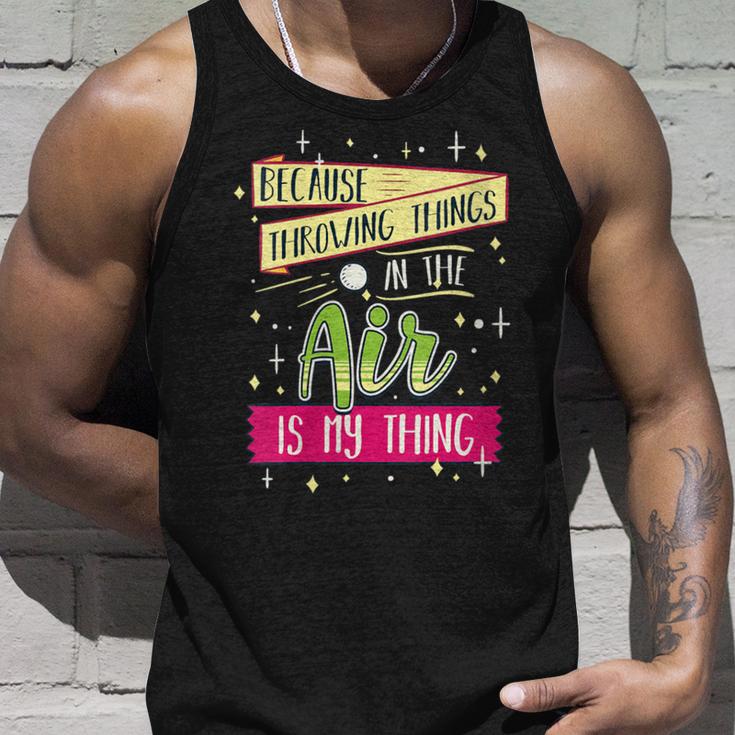 Damen Weil Es Mein Ding Ist Dinge In Die Luft Zu Werfen Mit-Ausschnitt Tank Top Geschenke für Ihn