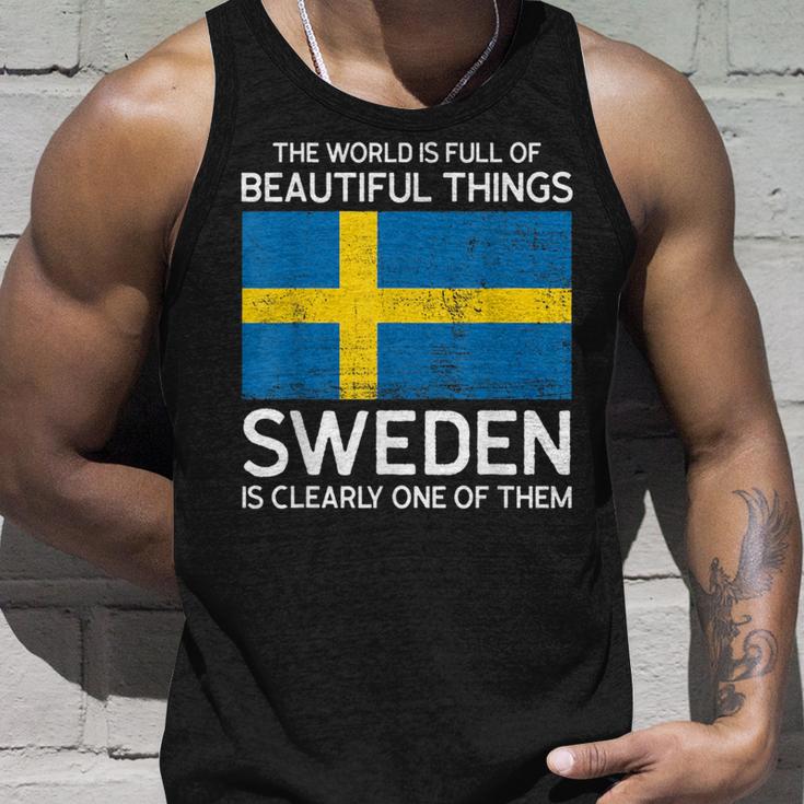 Die Welt Ist Schöne Dinge Schwedische Wurzeln Tank Top Geschenke für Ihn