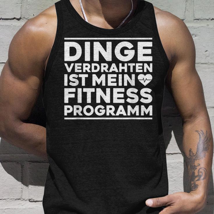 Dingeerdrahtten Ist Mein Fitnessprogramm Elektroniker German Tank Top Geschenke für Ihn