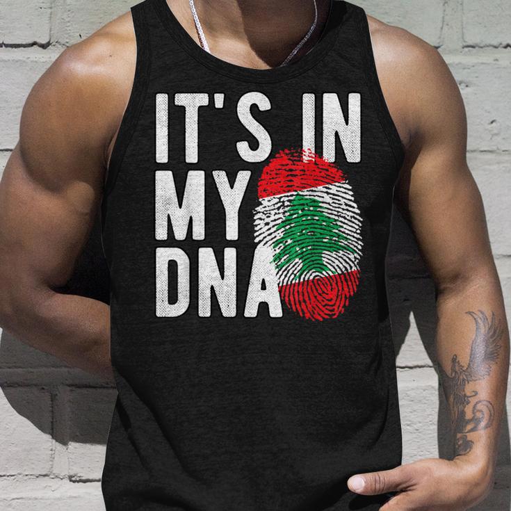 It's In My Dna Lebanon Flag Fingerprint Tank Top Geschenke für Ihn