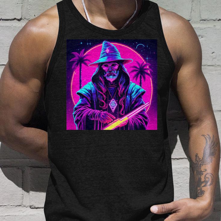 Hipster Wizard Retro Print Tank Top Geschenke für Ihn