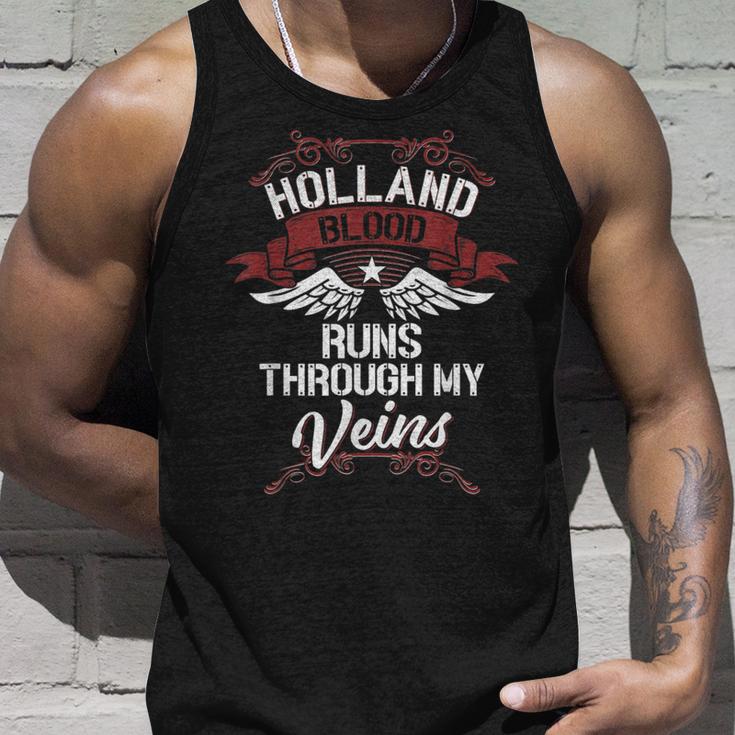 Holland Blood Runs Through Myeins Nachname Family Tank Top Geschenke für Ihn