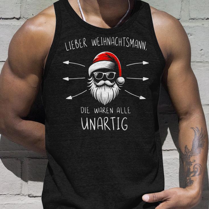 Lustiges Weihnachtsmann Waren Alle Unartig Christmas Tank Top Geschenke für Ihn