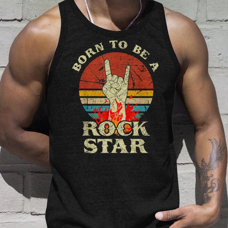 To Be Rockstar Heavy Metal Hand Hornintage Retro Born Tank Top Geschenke für Ihn