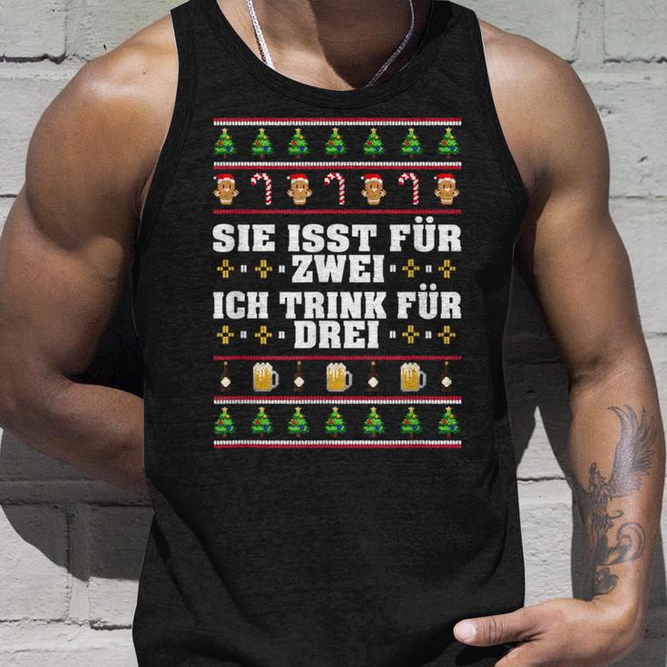 Sie Isst Für Zwei Ich Trink Drei Werdender Father S Tank Top Geschenke für Ihn