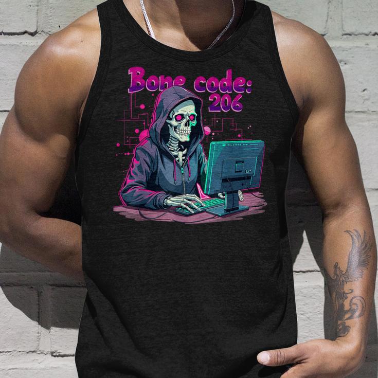 Skeleton Hacker Gamer It Programmer Tank Top Geschenke für Ihn