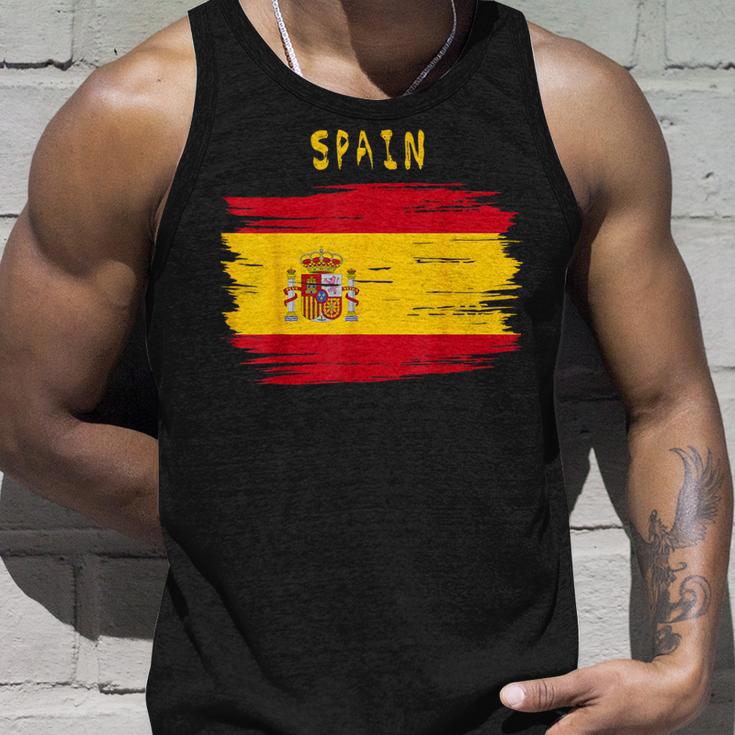 Spain Flag Brush Stroke Style Tank Top Geschenke für Ihn