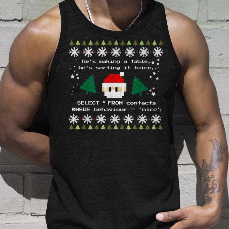 Sql Santa Claus Database Db Clause Computer Science Programmer Tank Top Geschenke für Ihn