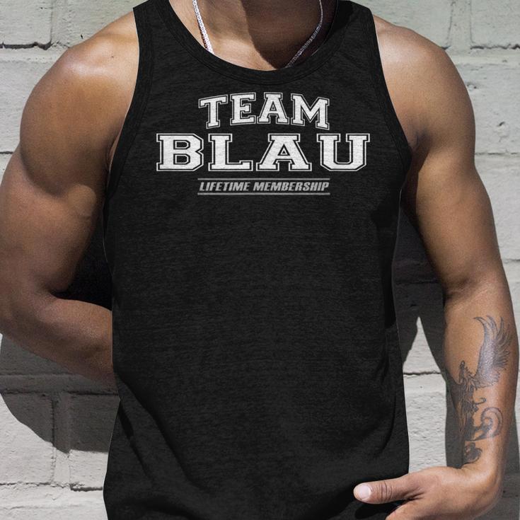 Team Blau Stolzer Familiennachname Nachname Geschenk Tank Top Geschenke für Ihn