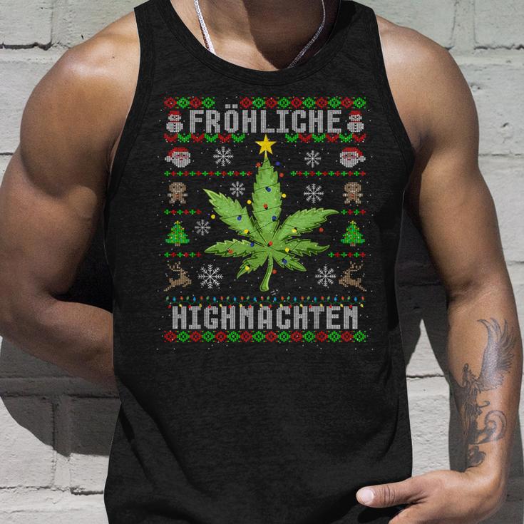 Ugly Christmas Frohe Highnachten Marihuana Weed Geschenk Tank Top Geschenke für Ihn