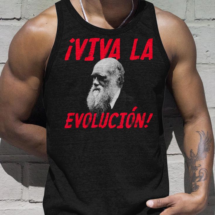 Viva La Evolución Charles Darwin Portrait Boys Tank Top Geschenke für Ihn