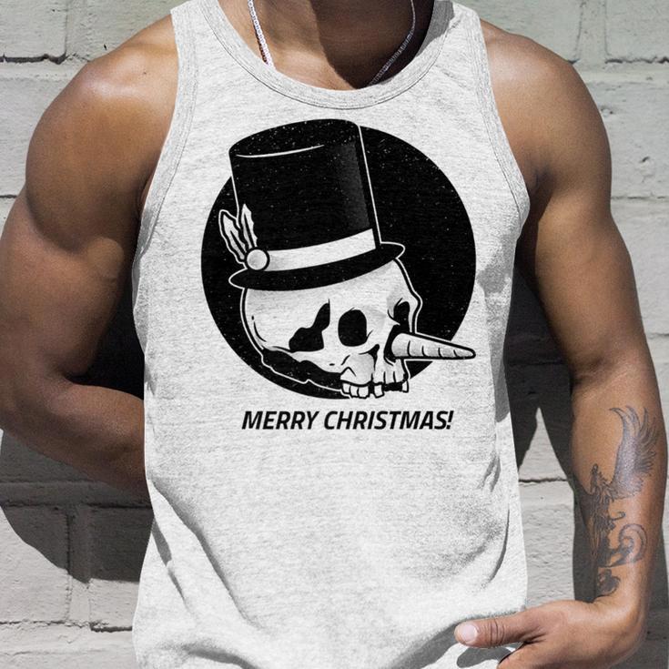 Creepy Christmas Skull Snowman Cute Scary Gift Holiday Premium Tank Top Gifts for Him