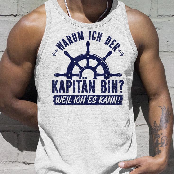 Warum Ich Der Kapänn Bin Weil Ich Es Kann Boat Rider Gray Tank Top Geschenke für Ihn