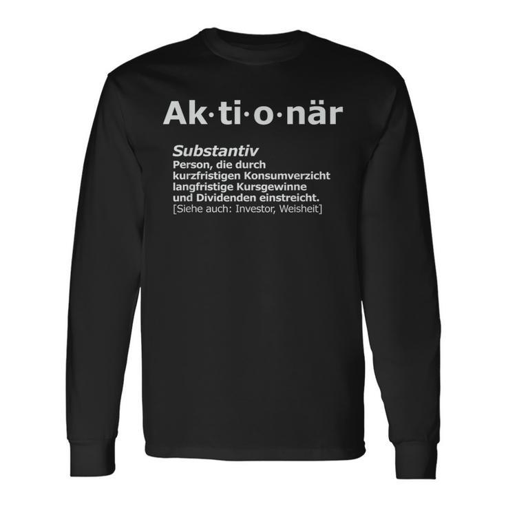 Aktionär Idea Etf Aktien Investor Langarmshirts Geschenkideen