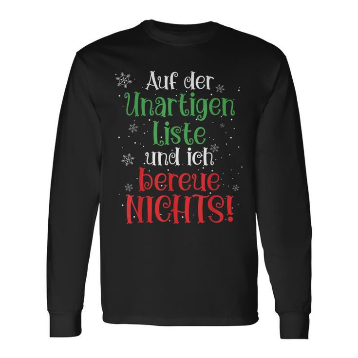 Auf Der Unartigen Liste Christmas Outfit Christmas Langarmshirts Geschenkideen