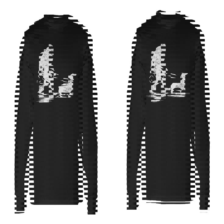 Bigfoot Walking Dachshund Wiener Dog Dad Long Sleeve T-Shirt