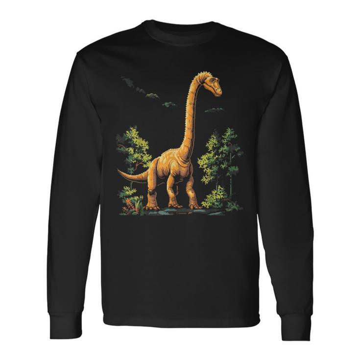 Brachiosaurus Dinosaur Motif Illustration Brachiosaurus Langarmshirts Geschenkideen