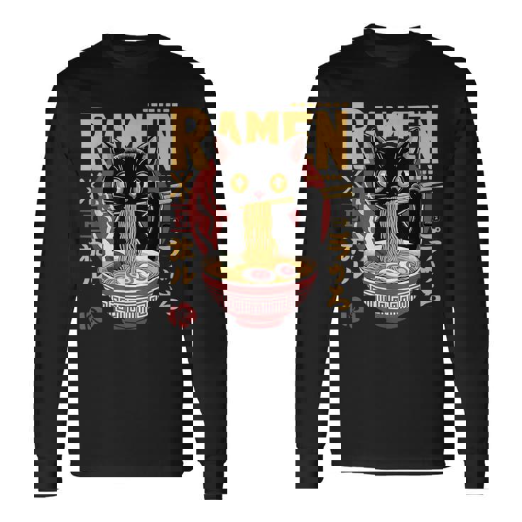 Cat Ramen Noodle Japanese Anime Manga Ramen Kawaii Cat Long Sleeve T-Shirt Gifts ideas