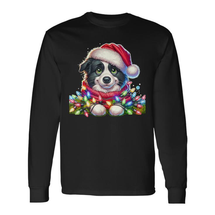 Christmas Hat Border Collie Border Collies Langarmshirts Geschenkideen