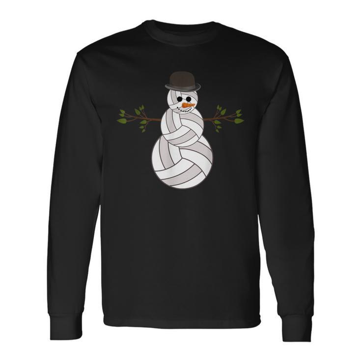 Christmas Volleyball Snowman Volleyball Christmas Long Sleeve T-Shirt