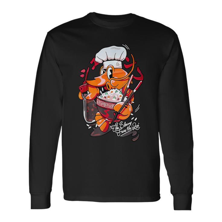 トップス sunsea GINGHAM SHADOW FRIED SHRIMP SHIRT You're Telling Me A Shrimp Fried This Rice Long Sleeve T-Shirt