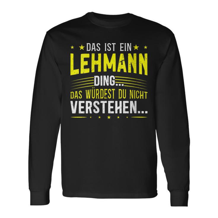 Damen Das Ist Ein Lehmann Ding Spruch Für Familie Lehmann Mit-Ausschnitt Langarmshirts Geschenkideen