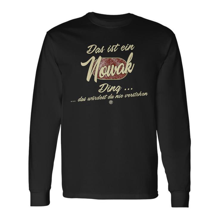 Damen Das Ist Ein Nowak Ding Lustiges Familie Nowak Mit-Ausschnitt Langarmshirts Geschenkideen