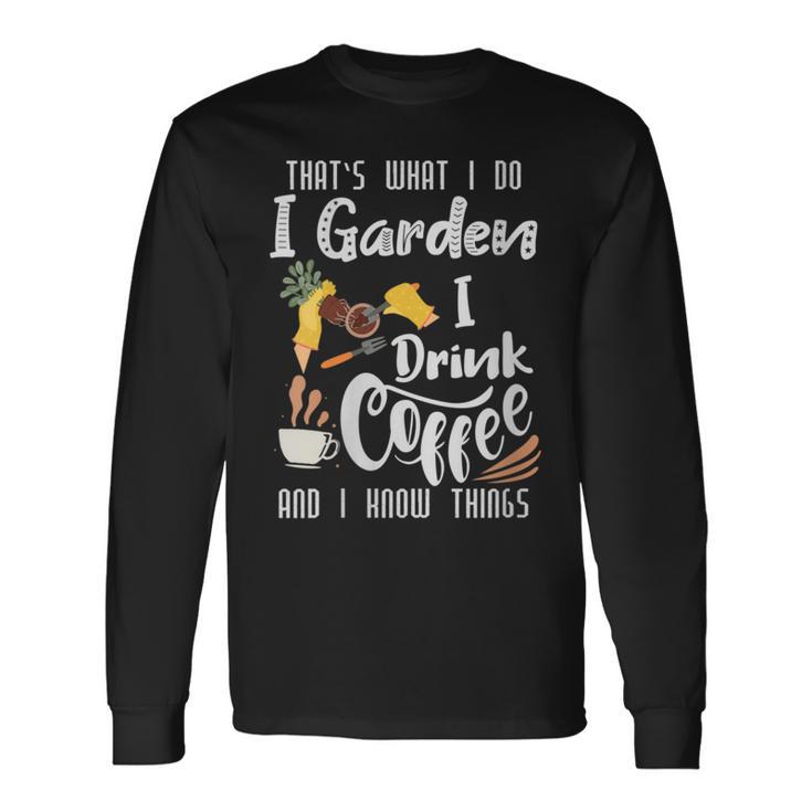 Damen Das Ist Was Ich Mache Ich Lese Bücher Ich Trinke Kaffee Ich Weiß Ding Mit-Ausschnitt Langarmshirts Geschenkideen