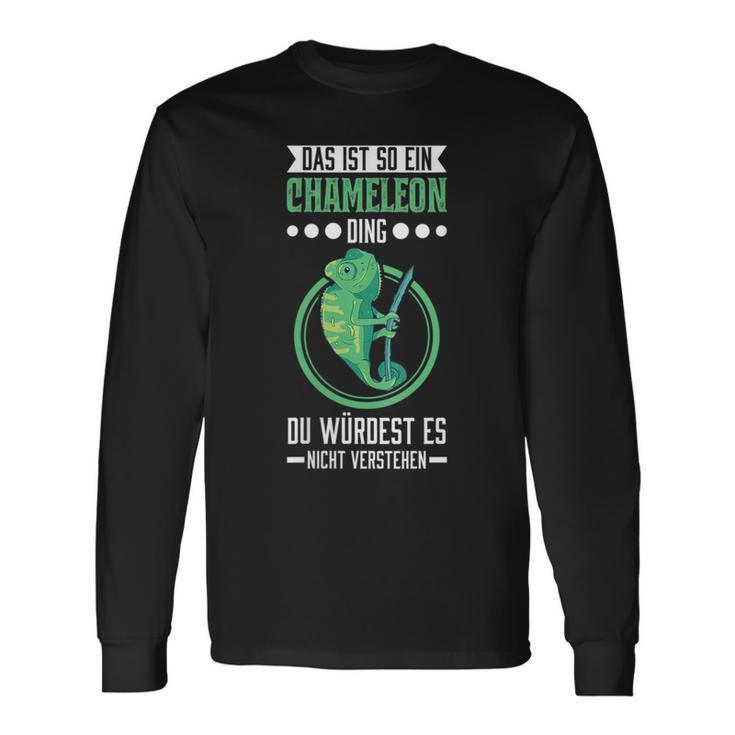 Damen Das Ist So Ein Chameleon Ding Chamäleon Mit-Ausschnitt Langarmshirts Geschenkideen