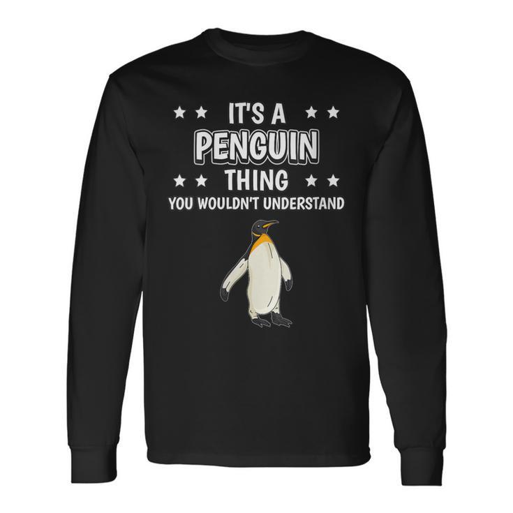 Damen Ist So Ein Pinguin Ding Lustiger Spruch Pinguine Mit-Ausschnitt Langarmshirts Geschenkideen