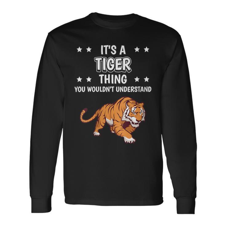 Damen Ist So Ein Tiger Ding Lustiger Spruch Tiger Mit-Ausschnitt Langarmshirts Geschenkideen