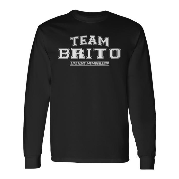 Damen Team Brito Stolzer Familienname Nachname Geschenk Mit-Ausschnitt Langarmshirts Geschenkideen