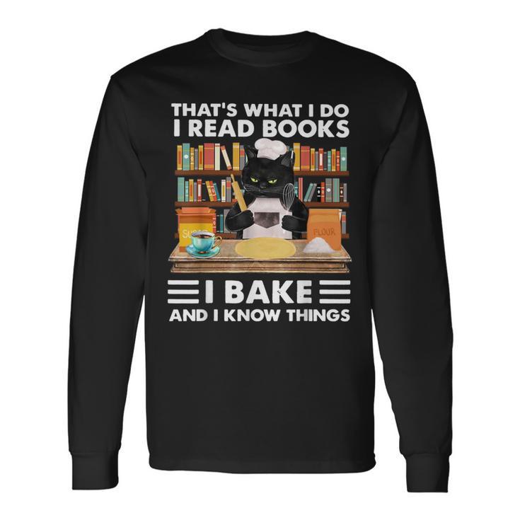 Das Ist Was Ich Mache Ich Lese Bücher Die Ich Backe Und Ich Weiß Dinge Langarmshirts Geschenkideen