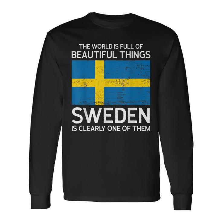 Die Welt Ist Schöne Dinge Schwedische Wurzeln Langarmshirts Geschenkideen