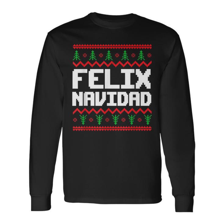 Felix Navidad Felix Name Day Xmas Langarmshirts Geschenkideen