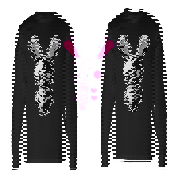 Goth Bunny Gothic Outfit Cute E-Girl Kawaii Rabbit Grunge Long Sleeve T-Shirt