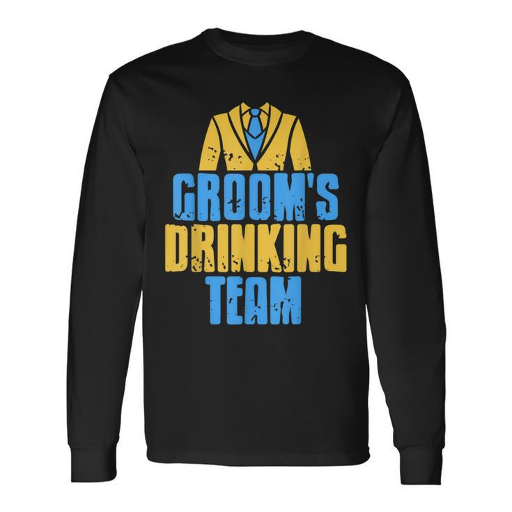 Groom's Drinking Team Retro Stag Night Langarmshirts Geschenkideen