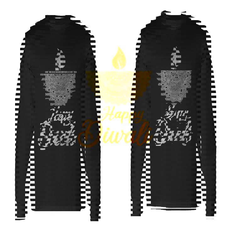 Happy Diwali Lantern Festival Lights Hindu Diya Deepavali Long Sleeve T-Shirt