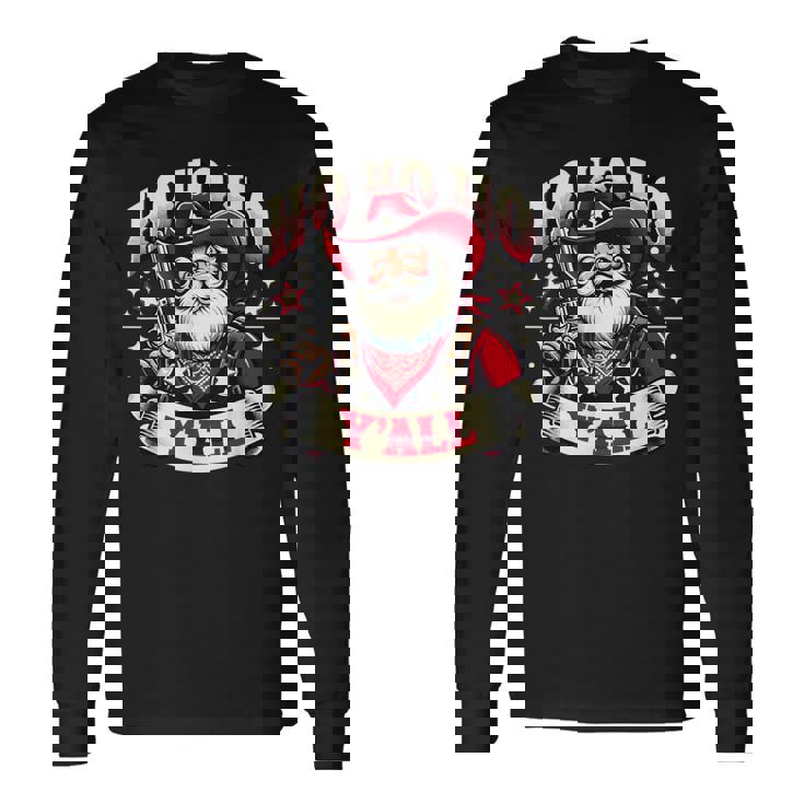 Holiday Cowboy Santa Country Western Christmas Spirit Long Sleeve T-Shirt