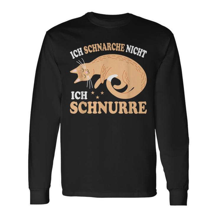 Ich Schnarche Nicht Ich Schnurre Katzen Official Sleep Langarmshirts Geschenkideen