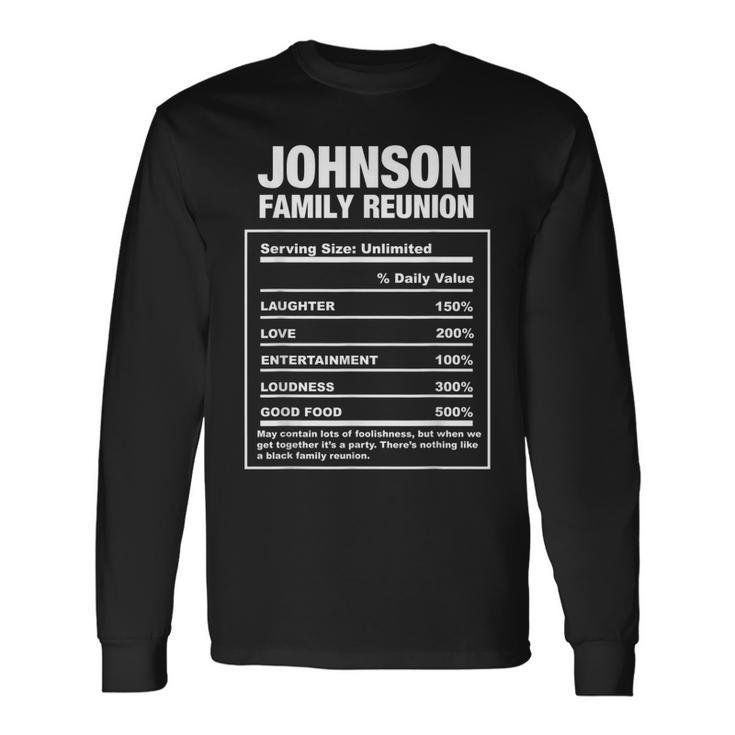 Johnson Familientreffen Nachname Afrikanischer Amerikanischer Nachname Langarmshirts Geschenkideen