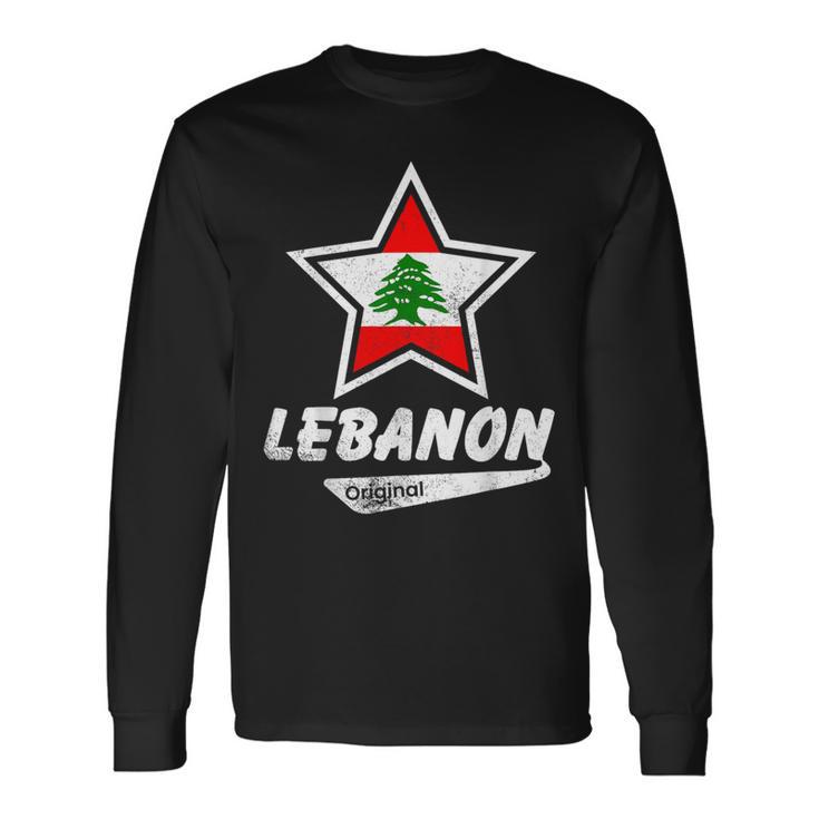 Lebanon Original Proud Lebanese Flag Lebanon Langarmshirts Geschenkideen