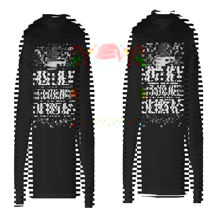 Most Likely To Watch Anime On Christmas Cool Anime Christmas Long Sleeve T-Shirt Gifts ideas
