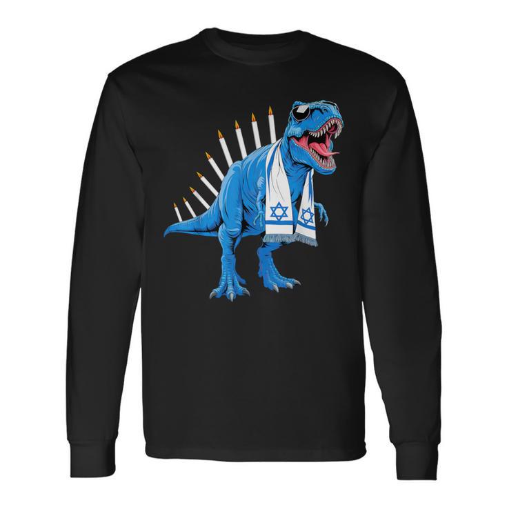 Menorasaurus Rex Menorahsaurus Hannukah Dinosaur Langarmshirts Geschenkideen