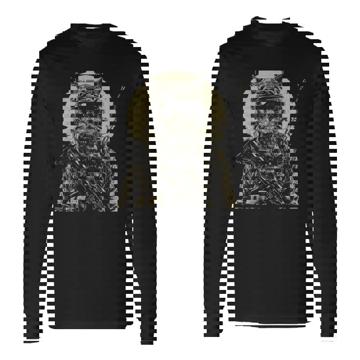 Military Cat Tactical Gear Veteran Soldier Idea Long Sleeve T-Shirt Gifts ideas