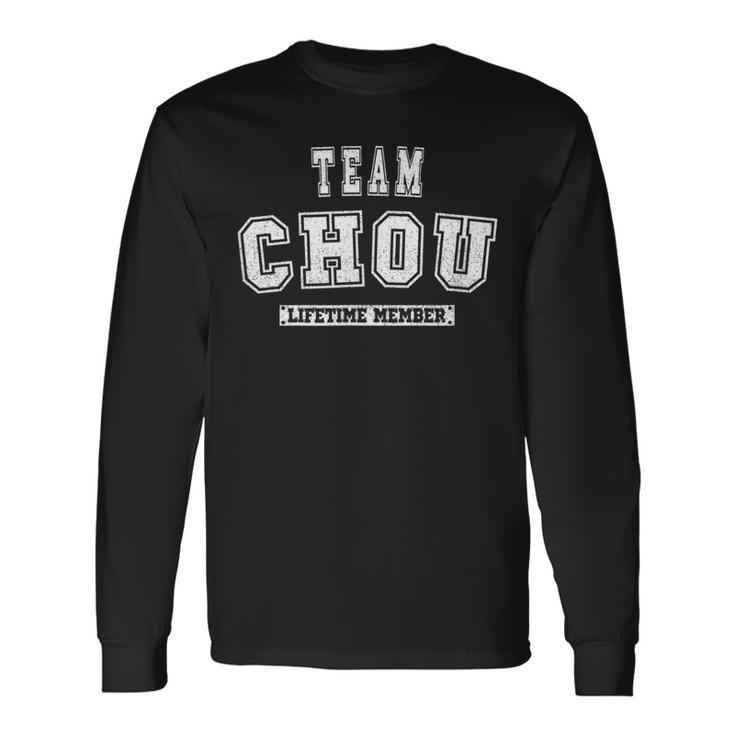 Nom De Famille Membre De L'équipe Chou Àie T-shirt à manches longues