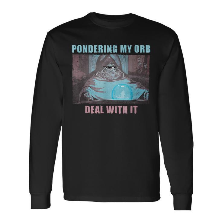 Pondering My Orb Wizard Meme Langarmshirts Geschenkideen