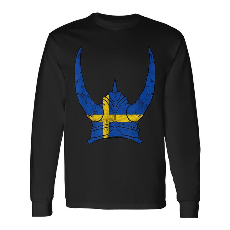 Schweden Wikinger Helm Schwedischer Nordmann Stolz Sköl Langarmshirts Geschenkideen